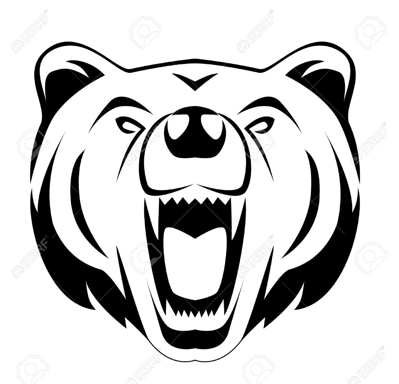 1300x1250 Grizzly Bear Face Drawing Polar Panda Pencil Angry Outline