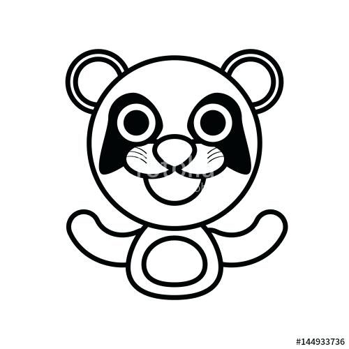 500x500 Outline Of A Panda Panda Animal Toy Outline Vector Illustration
