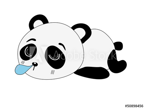 500x375 Panda Cartoon Isolated On White Background