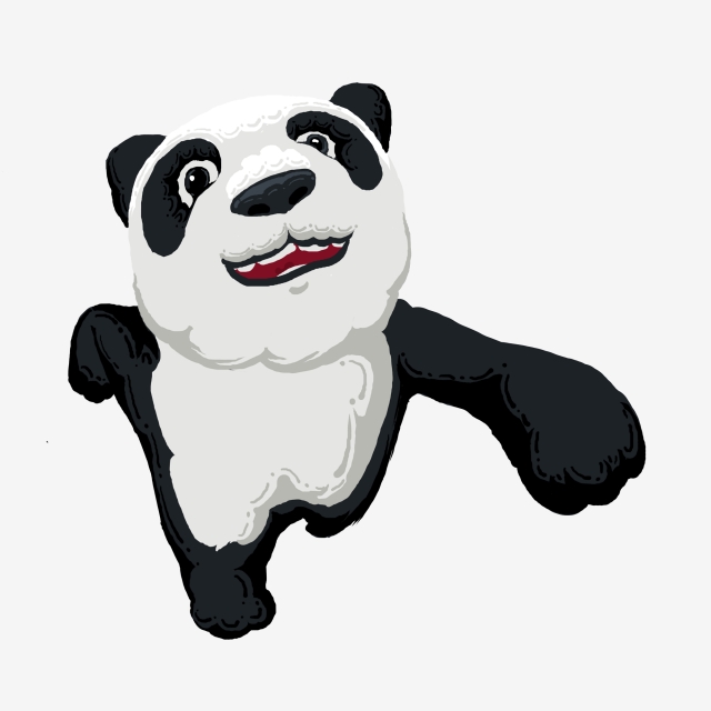640x640 Running Panda Cartoon Design Commercial Elements Painted,animal