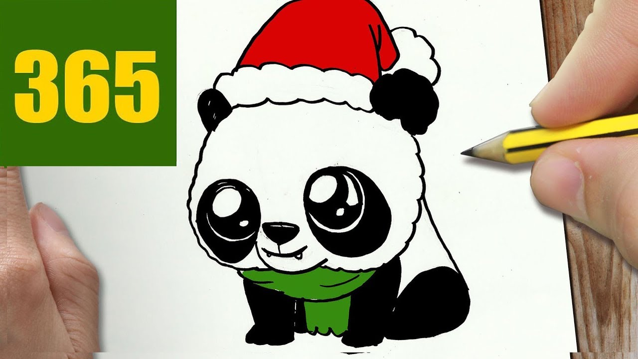1280x720 How To Draw A Christmas Panda Cute, Easy Step