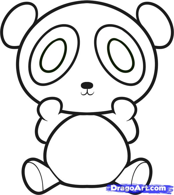606x678 How To Draw A Panda For Kids, Step