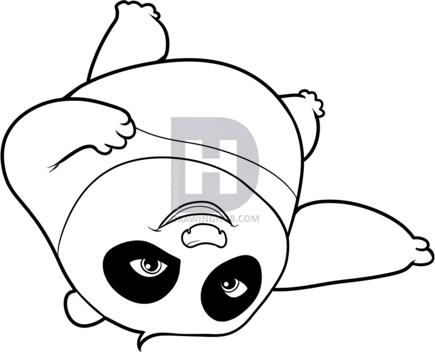 889x720 How To Draw Baby Po, Kung Fu Panda, Step