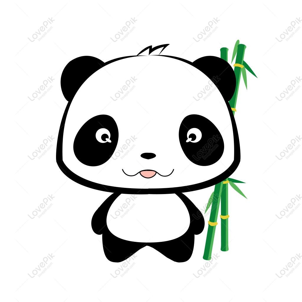 1024x1024 Panda Eating Bamboo Map Illustration Image Picture Free Download
