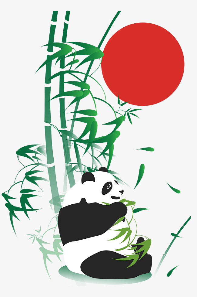 650x978 pandas eat bamboo, panda, red sun, bamboo png and vector for free