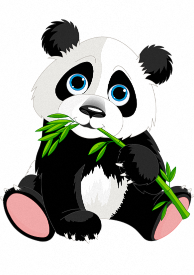 389x550 Cartoon Panda Eating Bamboo Vinyl Wall Or Window Sticker Various