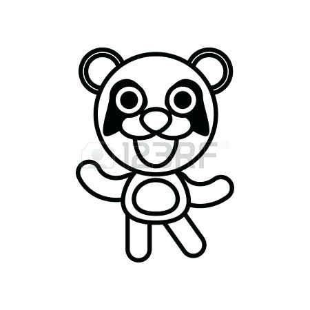 450x450 Face Panda Animal Outline Vector Illustration Royalty Free Cartoon