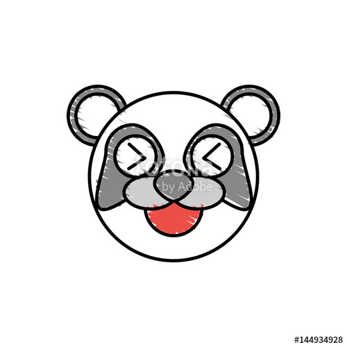 500x500 Drawing Panda Face Animal Vector Illustration Stock Image