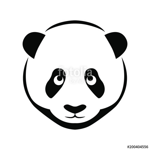 500x500 Icon Panda Head Flat Symbol Panda Isolated Sign On White