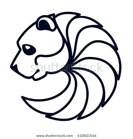 450x470 Panda Bear Head Vector Line Logo Stock Face Template Paper Plate