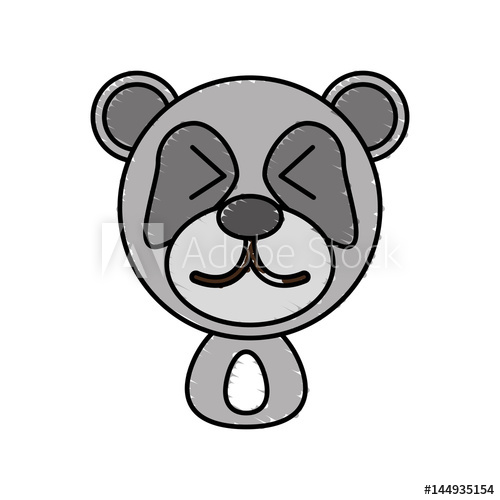 500x500 Drawing Panda Face Animal Vector Illustration