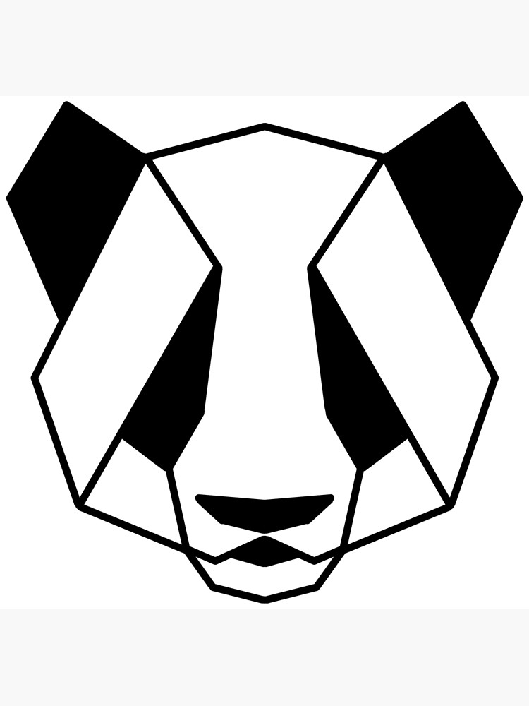 750x1000 Geometric Panda Head Photographic Print