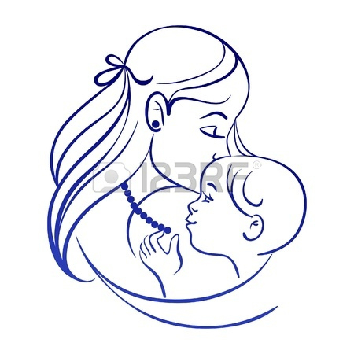 1350x1350 Mother Baby Drawing Mother And Baby Line Drawing
