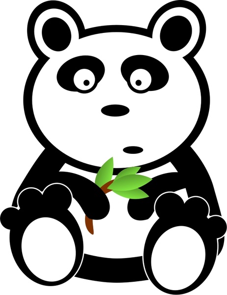 462x600 Panda With Bamboo Leaves Free Vector In Open Office Drawing