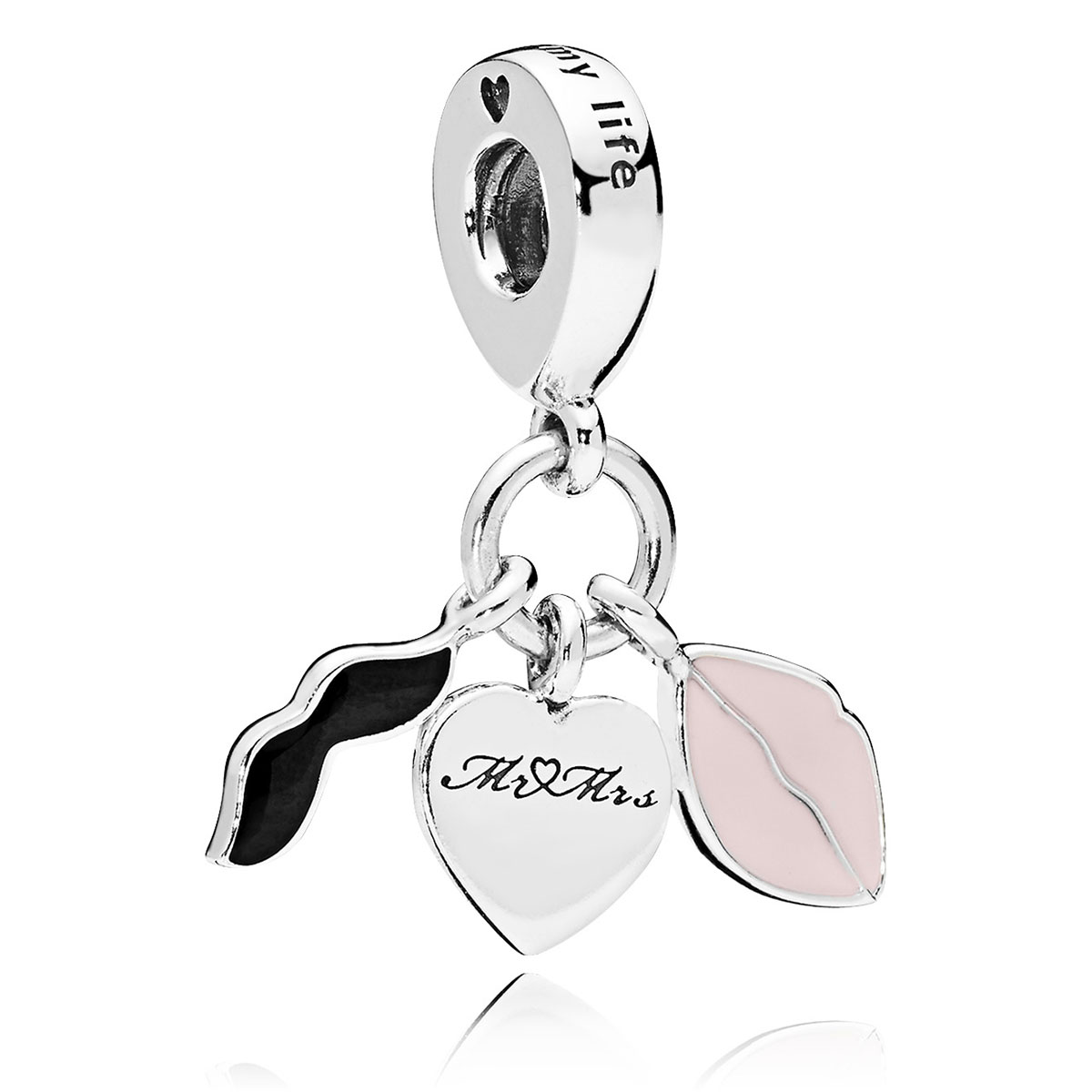 1200x1200 Pandora Love Couple Dangle Charm, Mixed Enamel Precious Accents, Ltd