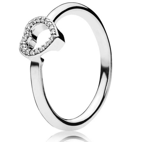 480x480 Silver Pandora Heart Ring, Perfect To Wear Alone Or Pair Up
