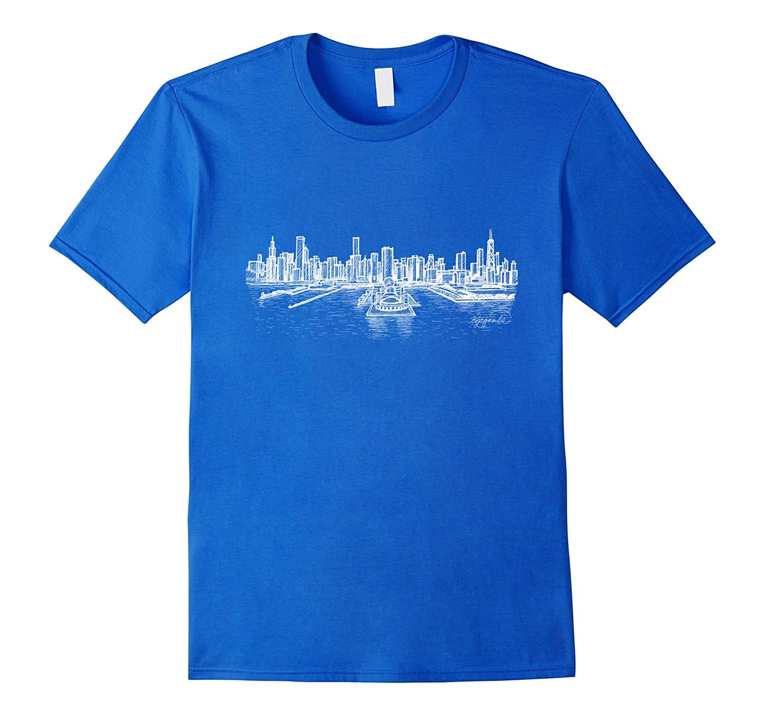 1500x1403 chicago city skyline panorama cityscape drawing art t shirt cd