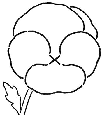 350x394 how to draw pansies with step