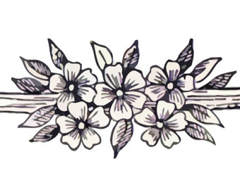 340x270 Pansy Frame Floral Border Card Graphics Scrapbooking Etsy