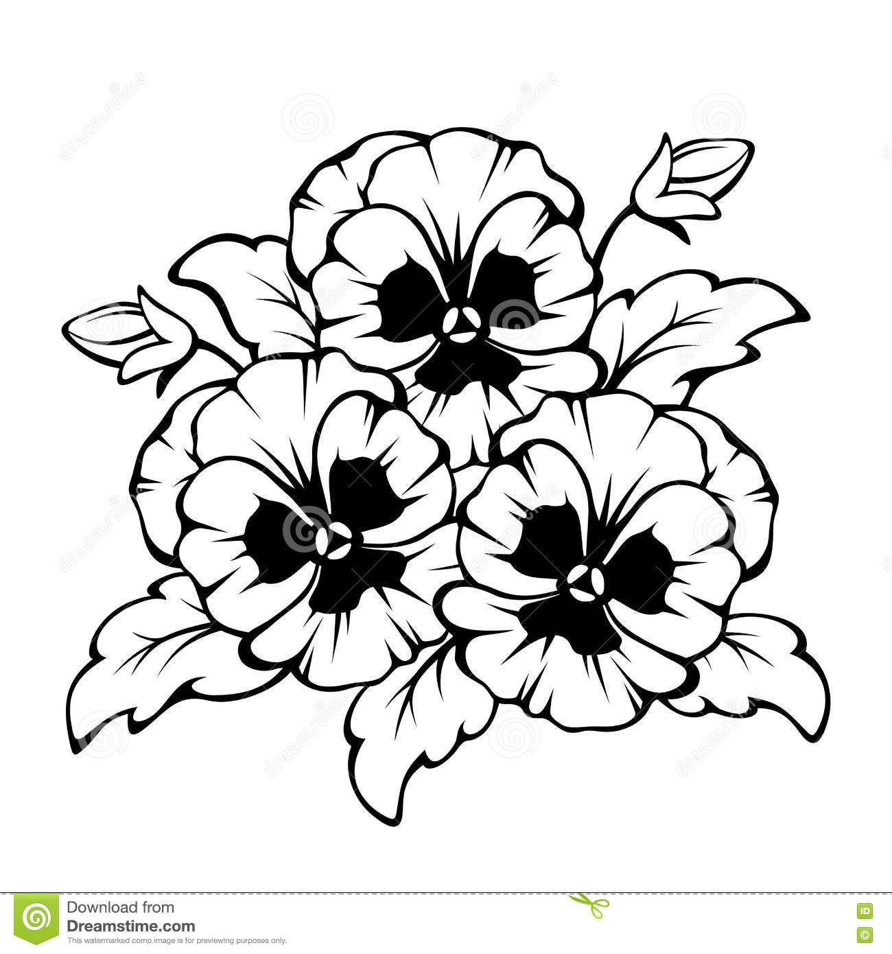 1300x1390 Znalezione Obrazy Dla Zapytania Pansy Tattoo Black And White
