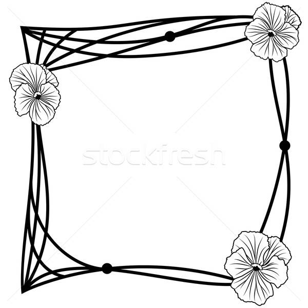 600x600 Pansy Frame Vector Illustration Tanais