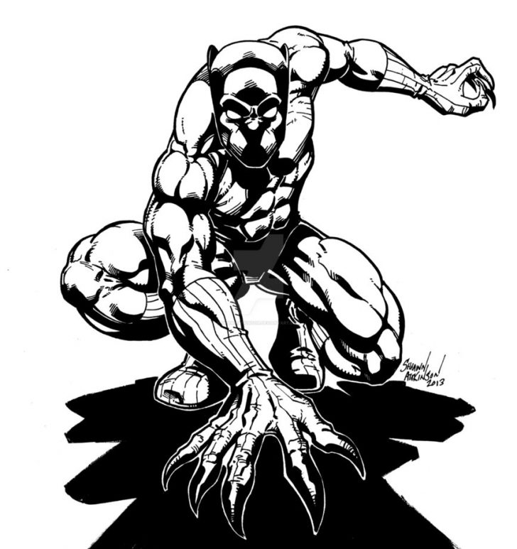 728x773 Black Panther Drawing Tutorial Tags Boat Coloring Pages