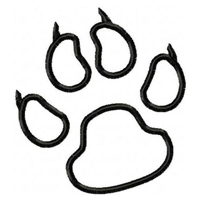794x794 Panthers Paw Print Embroidery Machine Outline Design Etsy
