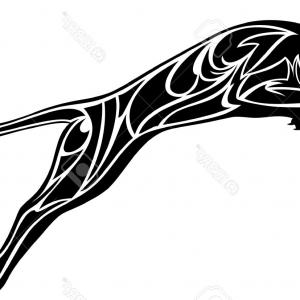 300x300 Photostock Vector Black Panther Outline On White Illustration
