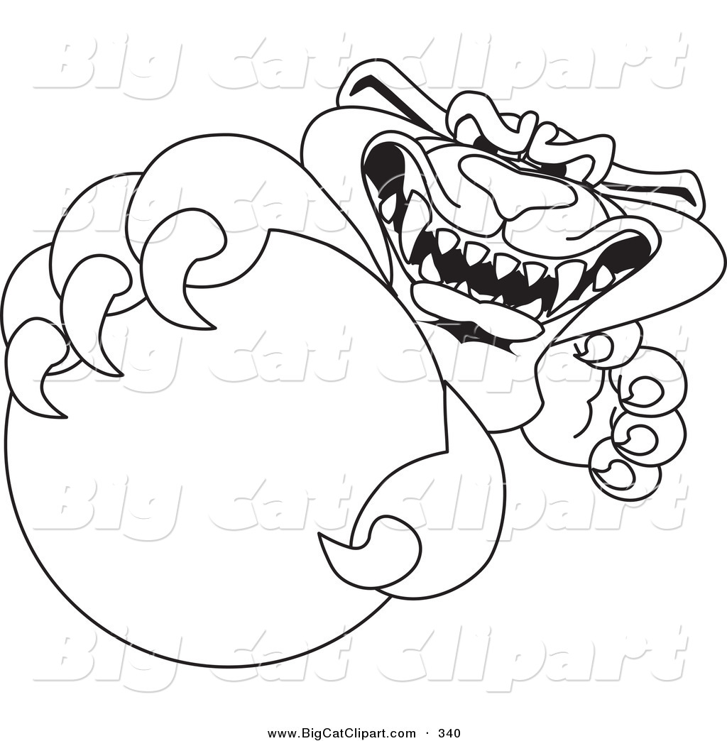 1024x1044 Big Cat Cartoon Vector Clipart Of A Coloring