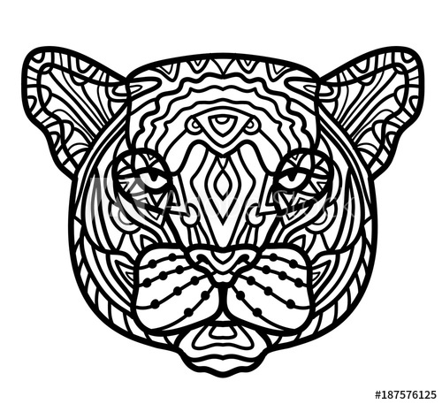 500x457 Panther Head Zentangle Stylized, Vector, Illustration, Pattern