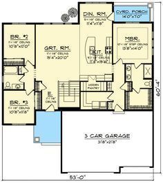 236x266 Plan Craftsman With Open Concept Floor Plan House Plans