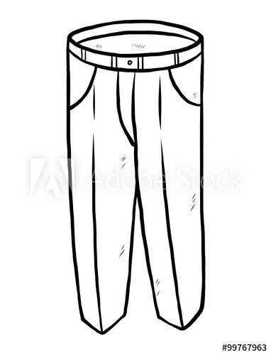 382x500 Men Pants Cartoon Vector And Illustration, Black And White, Hand