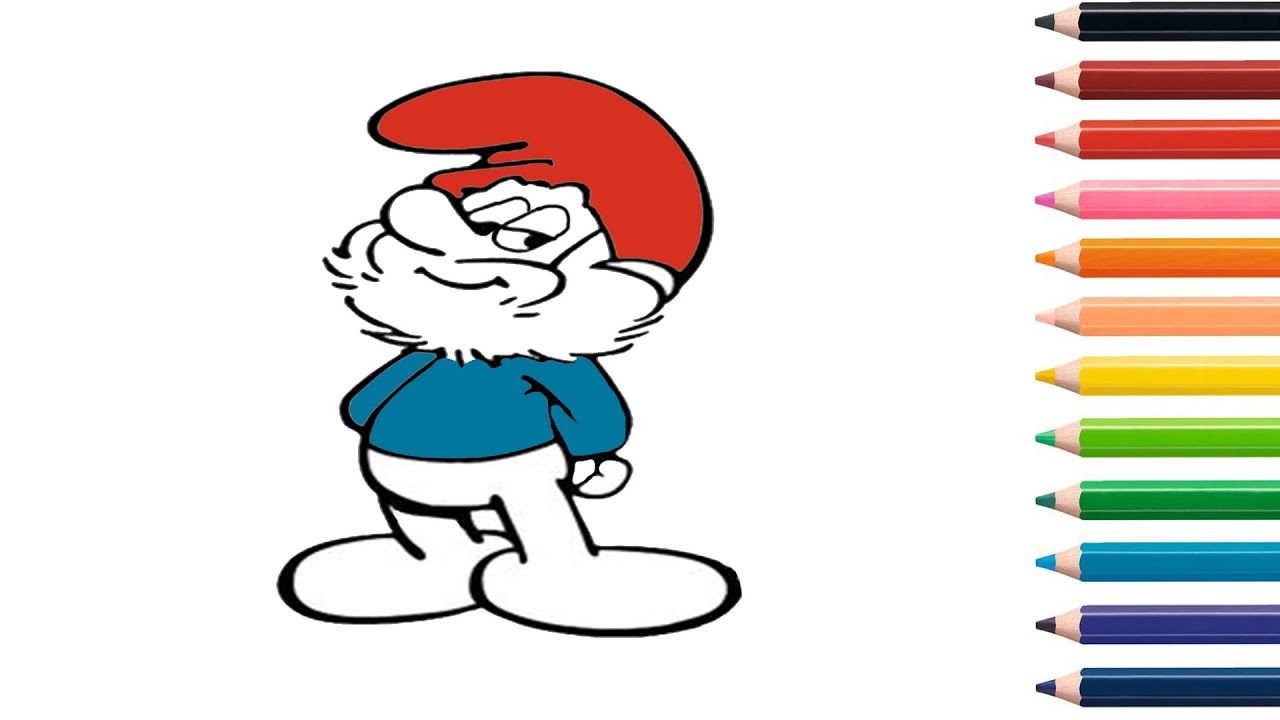 1280x720 How To Draw Papa Smurf Learning Coloring Pages