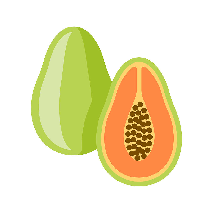 900x900 Papaya Flat Design Fruit Icon