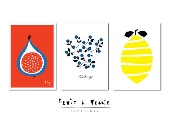 570x403 Papaya Art Print, Fruit Illustration, Kitchen Wall Decor