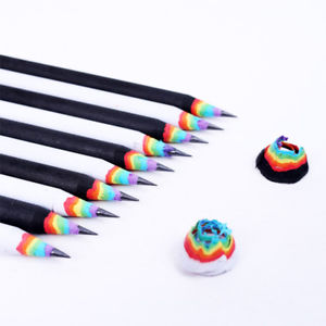 300x300 Rainbow Black White Pencil Paper Writing Drawing Pencils