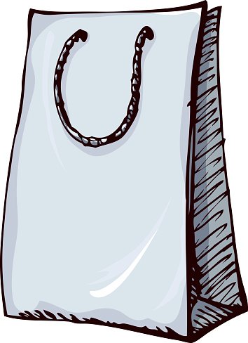 354x488 Paper Bag With Vector Drawing Premium Clipart