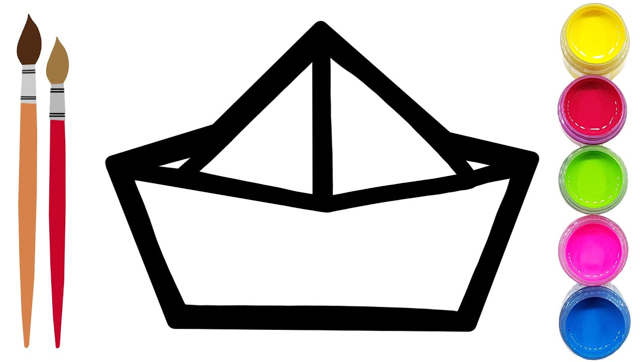 1280x720 How To Draw A Paper Boat Draw And Paint For Kids And Toddlers