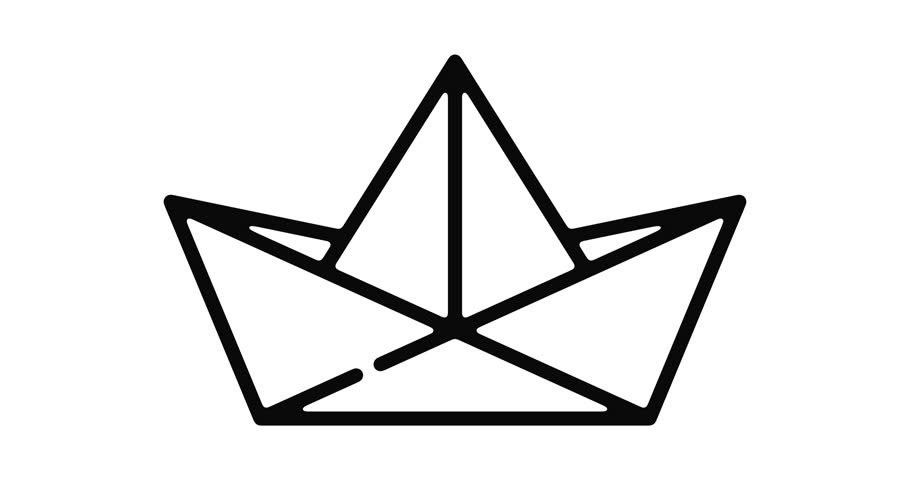 910x480 Icon Paper Boat Stock Video Footage