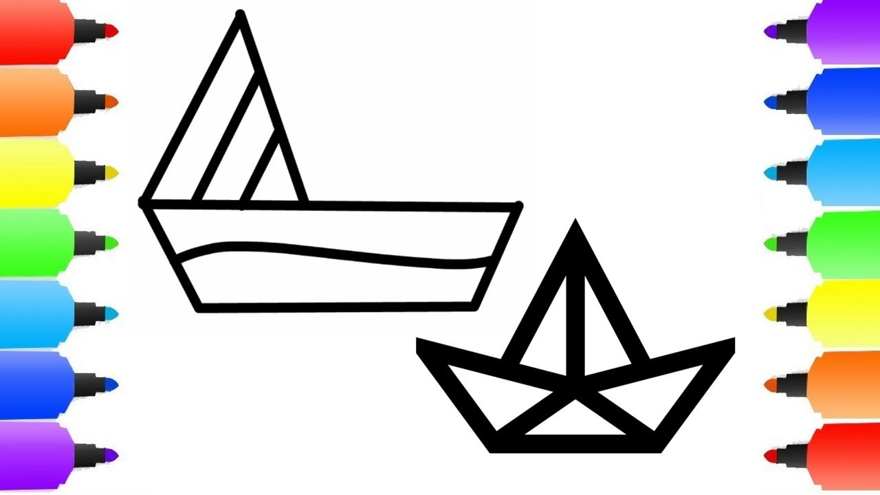1280x720 Paper Boat Drawing For Kids Youtube Kids Video