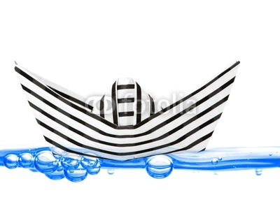 400x299 Paper Boat On Water Wall Mural Wallpaper Murals Wallsheaven