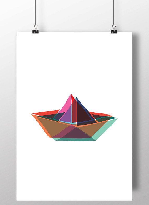 570x784 paper boat art, paper boat printable, paper boat kids room decor