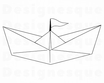 340x270 Paper Boat Dxf Etsy