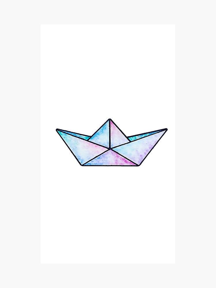 750x1000 Watercolor Paper Boat Drawing Photographic Print