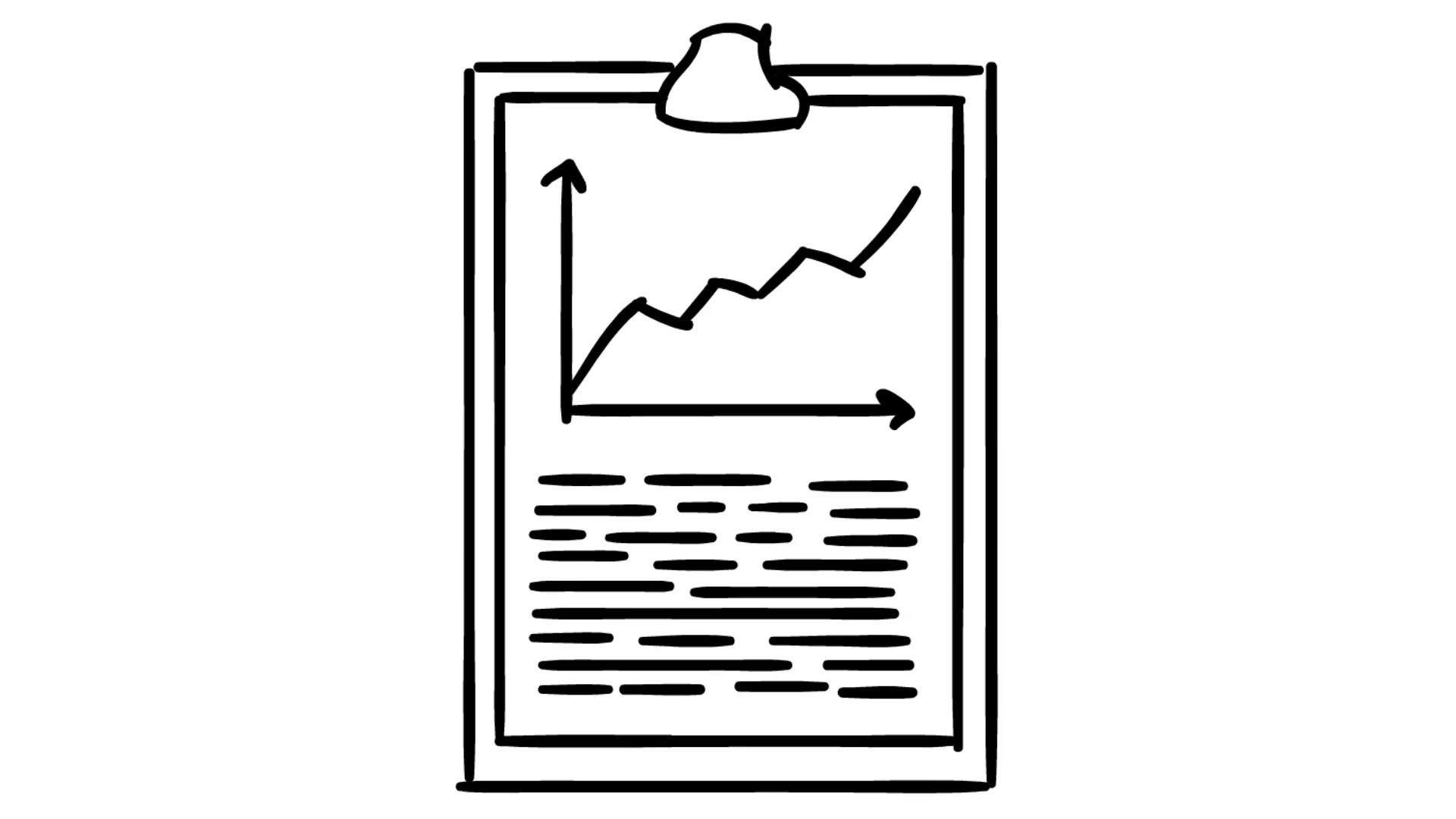 1920x1080 Paper Clip With Upward Graph Line Drawing Illustration Animation