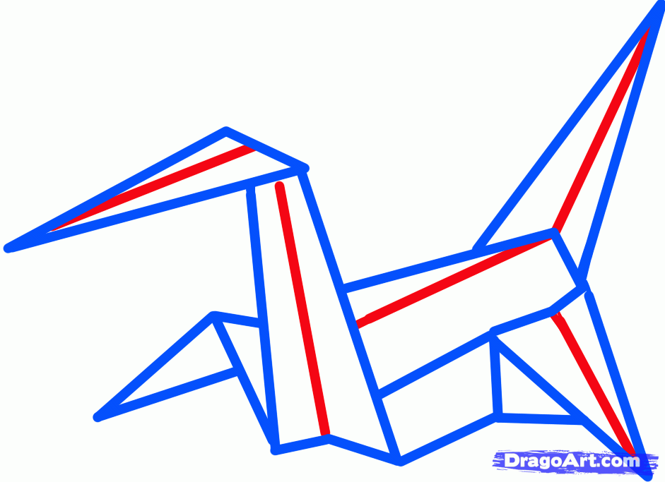 941x683 how to draw origami, origami crane, step