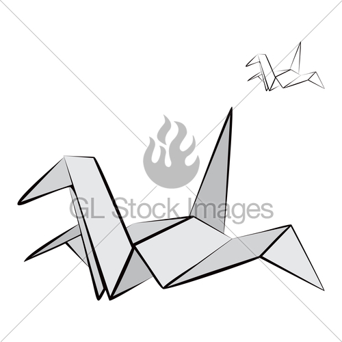 500x500 Origami Bird, Crane Gl Stock Images