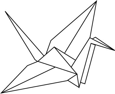400x327 Outline Paper Crane Tattoo Design Tattoo Ideas Paper Crane