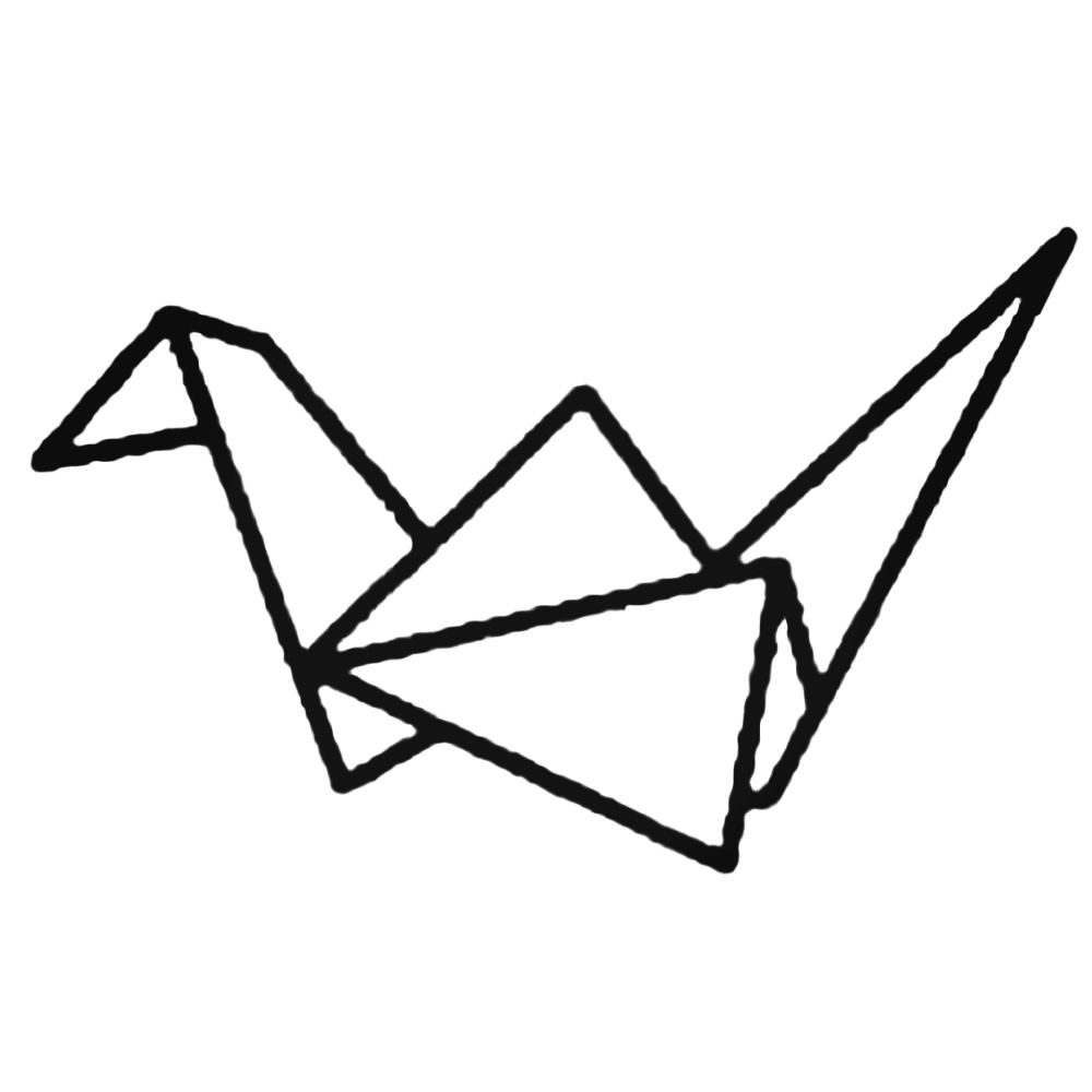 1000x1000 Paper Crane Decal Sticker