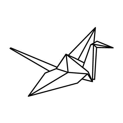 500x500 Paper Crane Temporary Tattoo Sticker